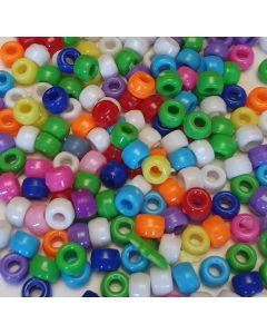 Coloured Pony Beads Pack 100 Toy Making Part